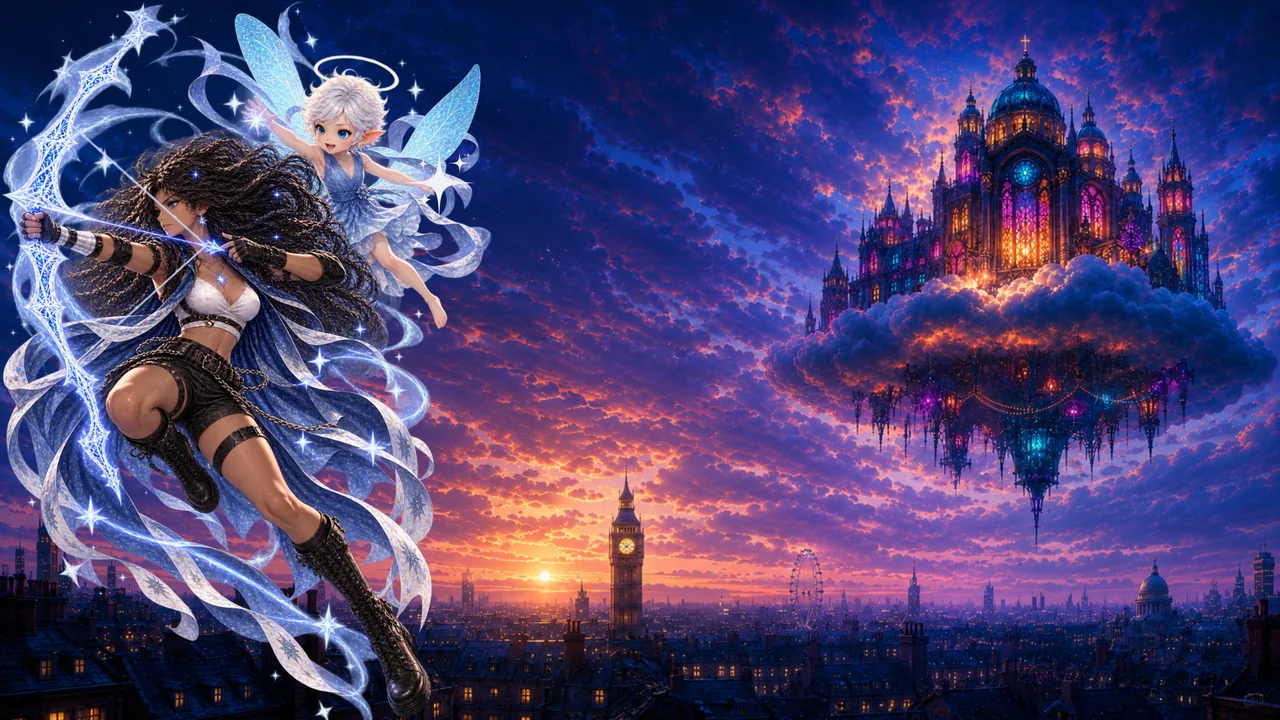 Ashai and Greah overlooking magical London